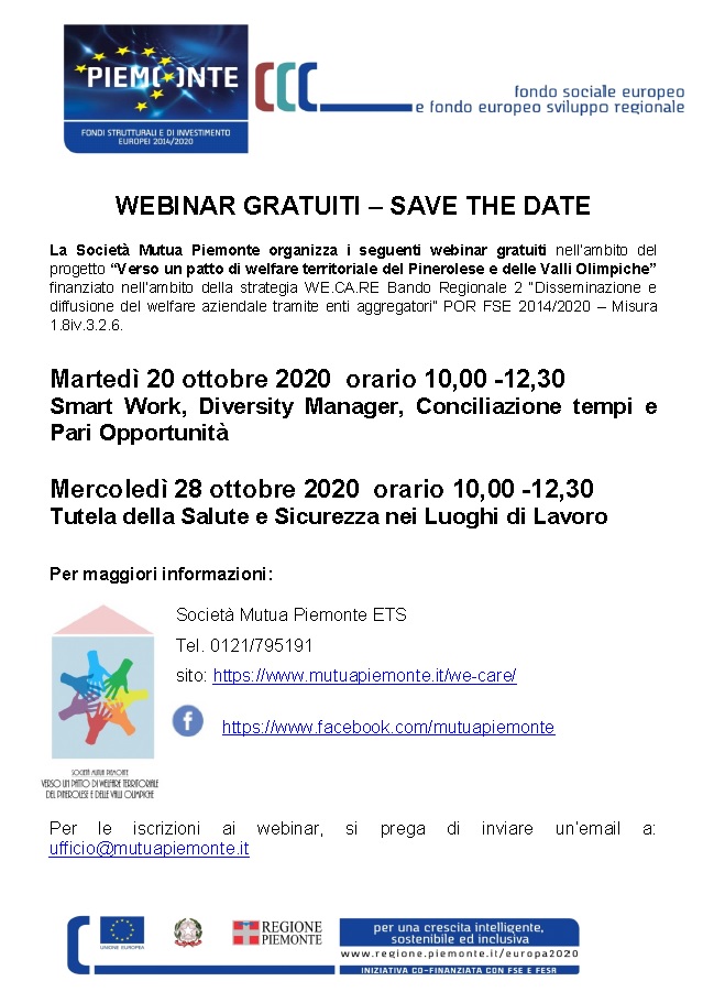 Programma dei Webinar gratuiti organizzati dalla SMP per il mese di ottobre 2020